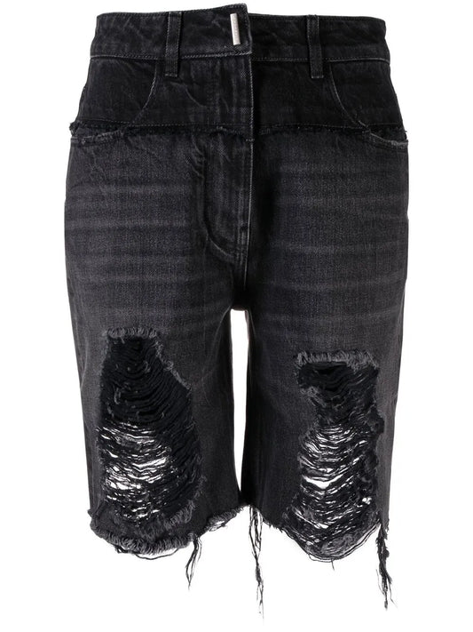 Denim Knee-Length Shorts