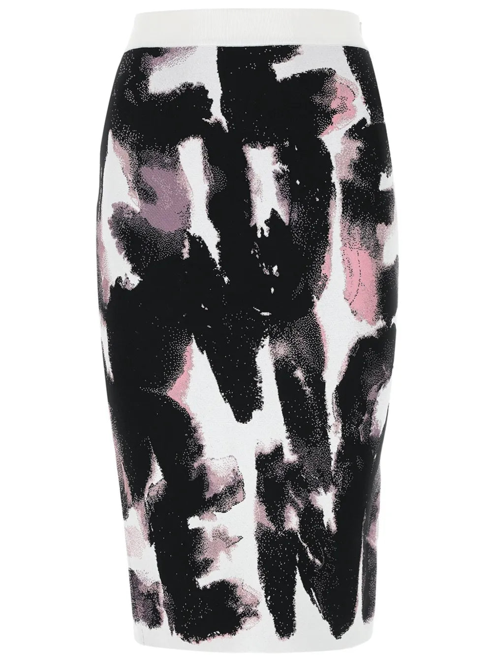 Abstract-Pattern Midi-Skirt