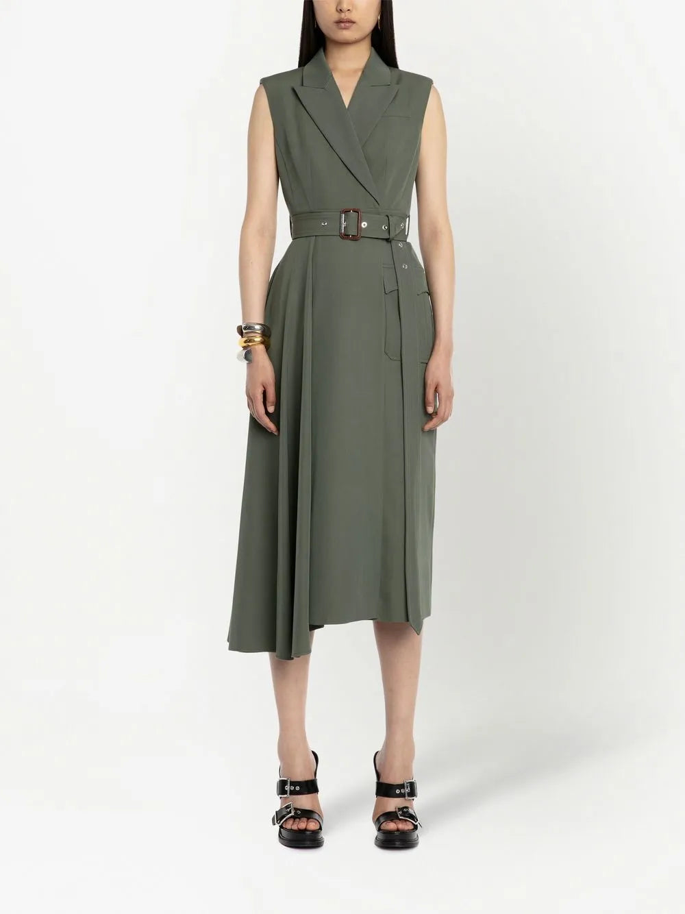 Tailored Wool Midi Dress