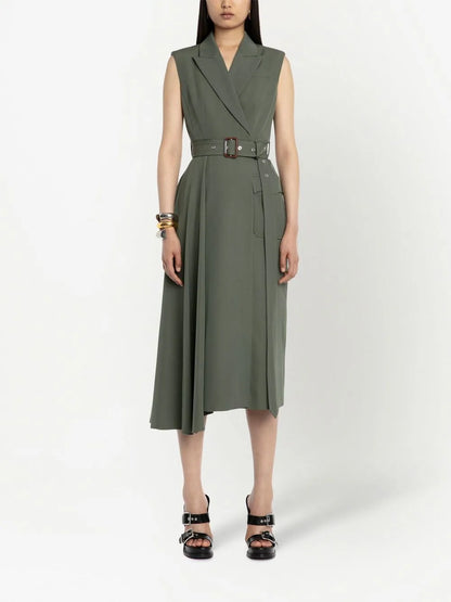 Tailored Wool Midi Dress