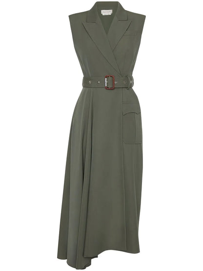 Tailored Wool Midi Dress
