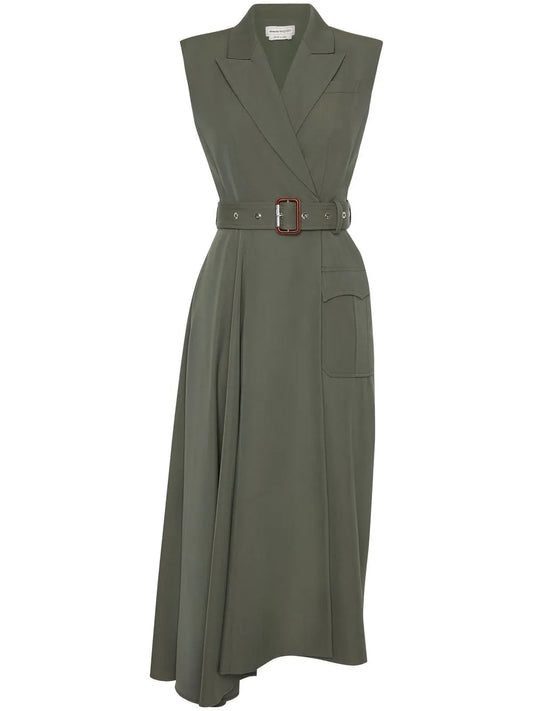 Tailored Wool Midi Dress