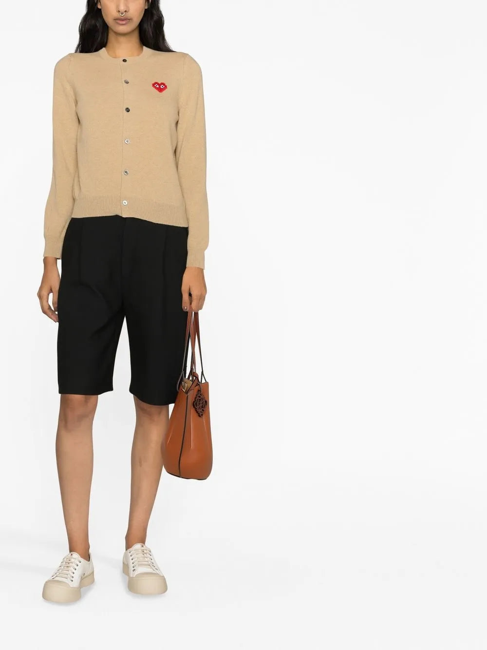 Heart Motif Buttoned Cardigan