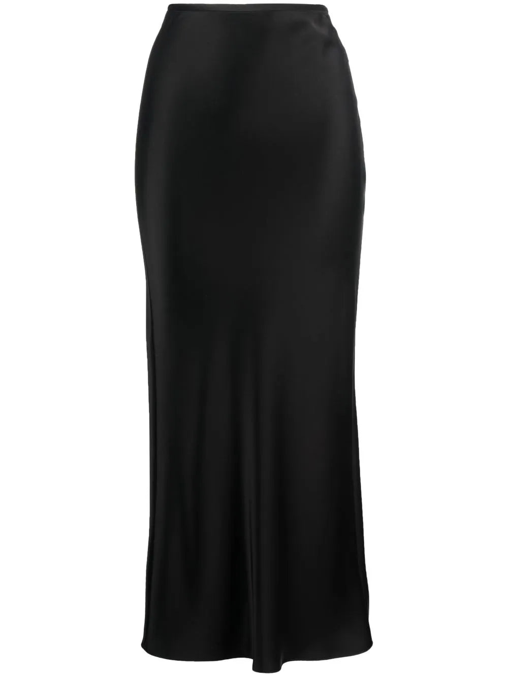 Satin-Finish Flared Midi Skirt