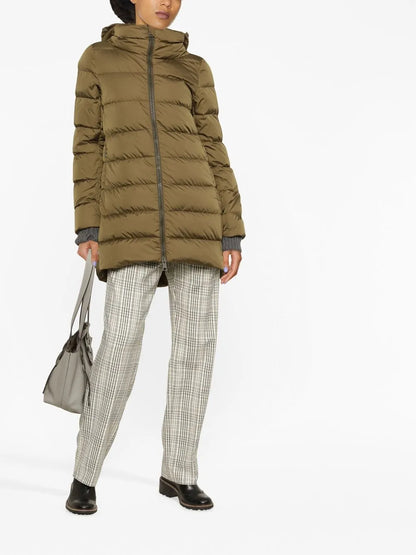 Hooded Feather-Down Coat