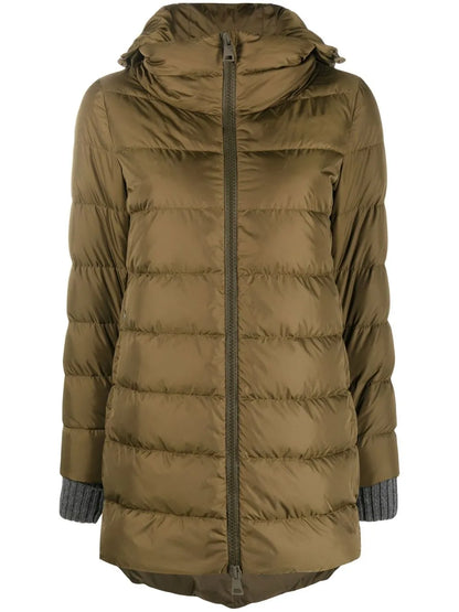 Hooded Feather-Down Coat