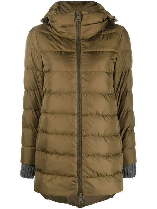 Hooded Feather-Down Coat