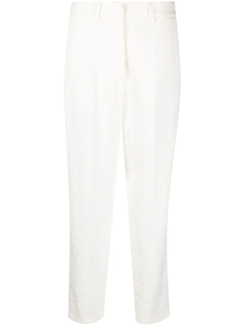 Linen-Blend Jacquard Trousers