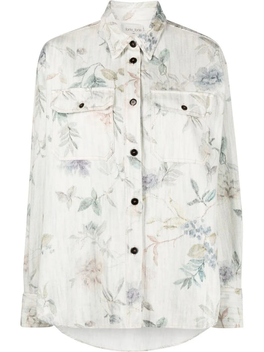 Floral-Print Cotton Shirt