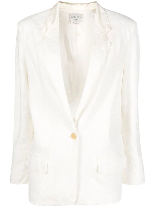 Single-Breasted Linen Blazer