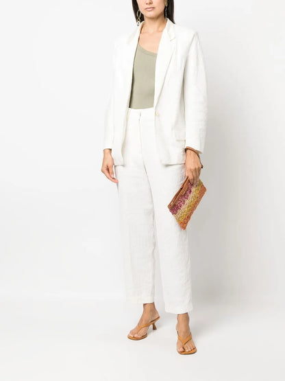 Single-Breasted Linen Blazer