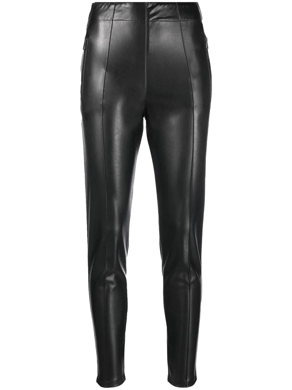 Coated High-Waist Skinny Trousers