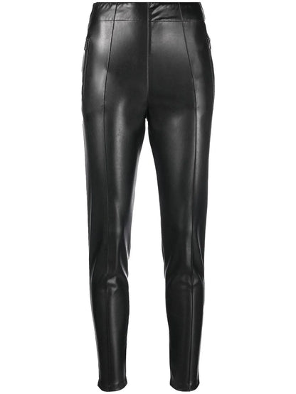 Coated High-Waist Skinny Trousers