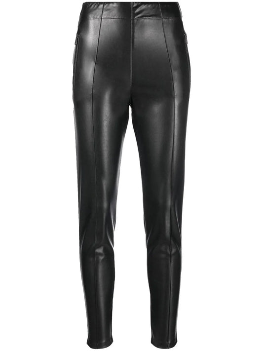 Coated High-Waist Skinny Trousers