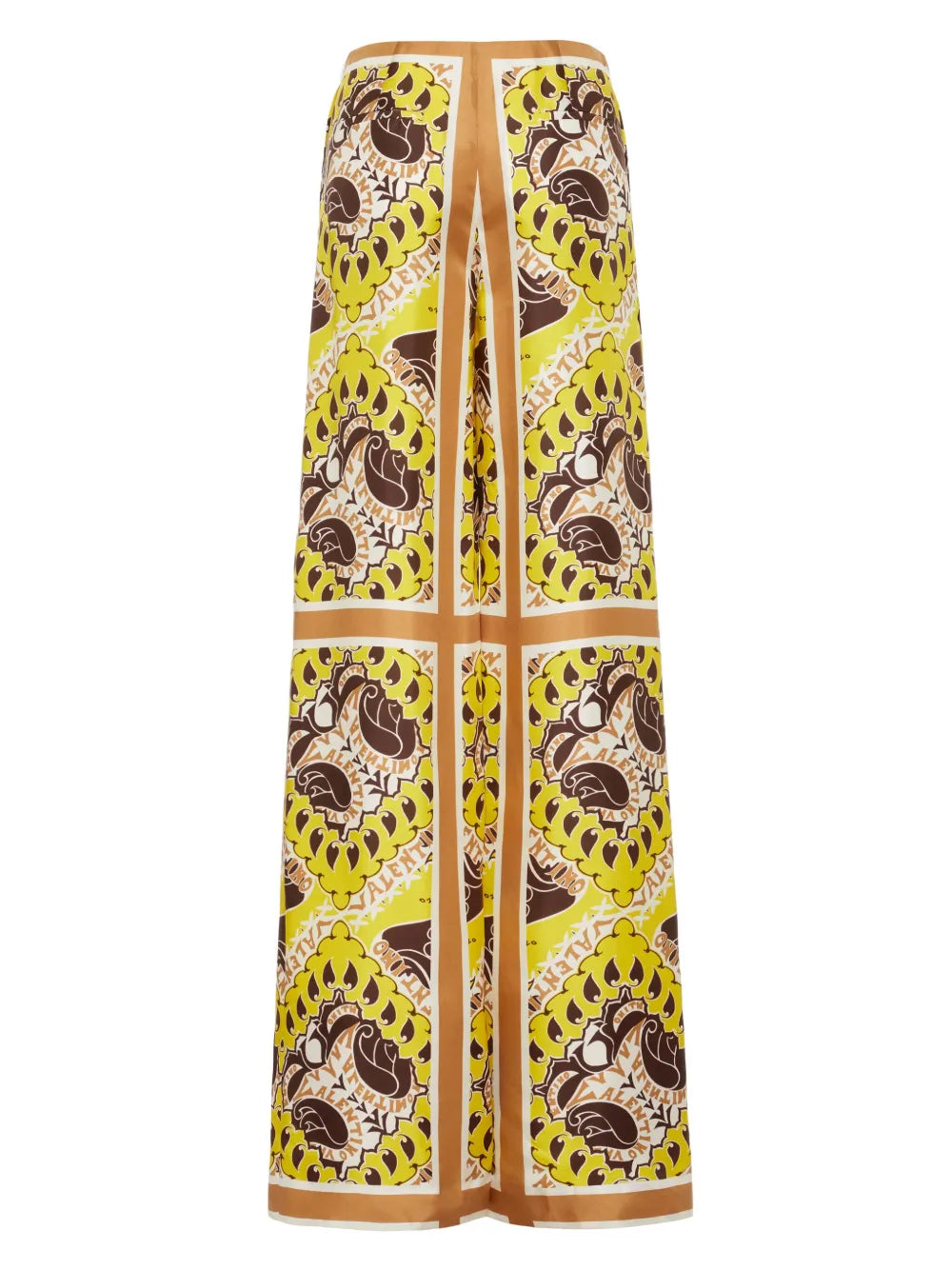 Paisley-Print Logo Branded Silk Trousers