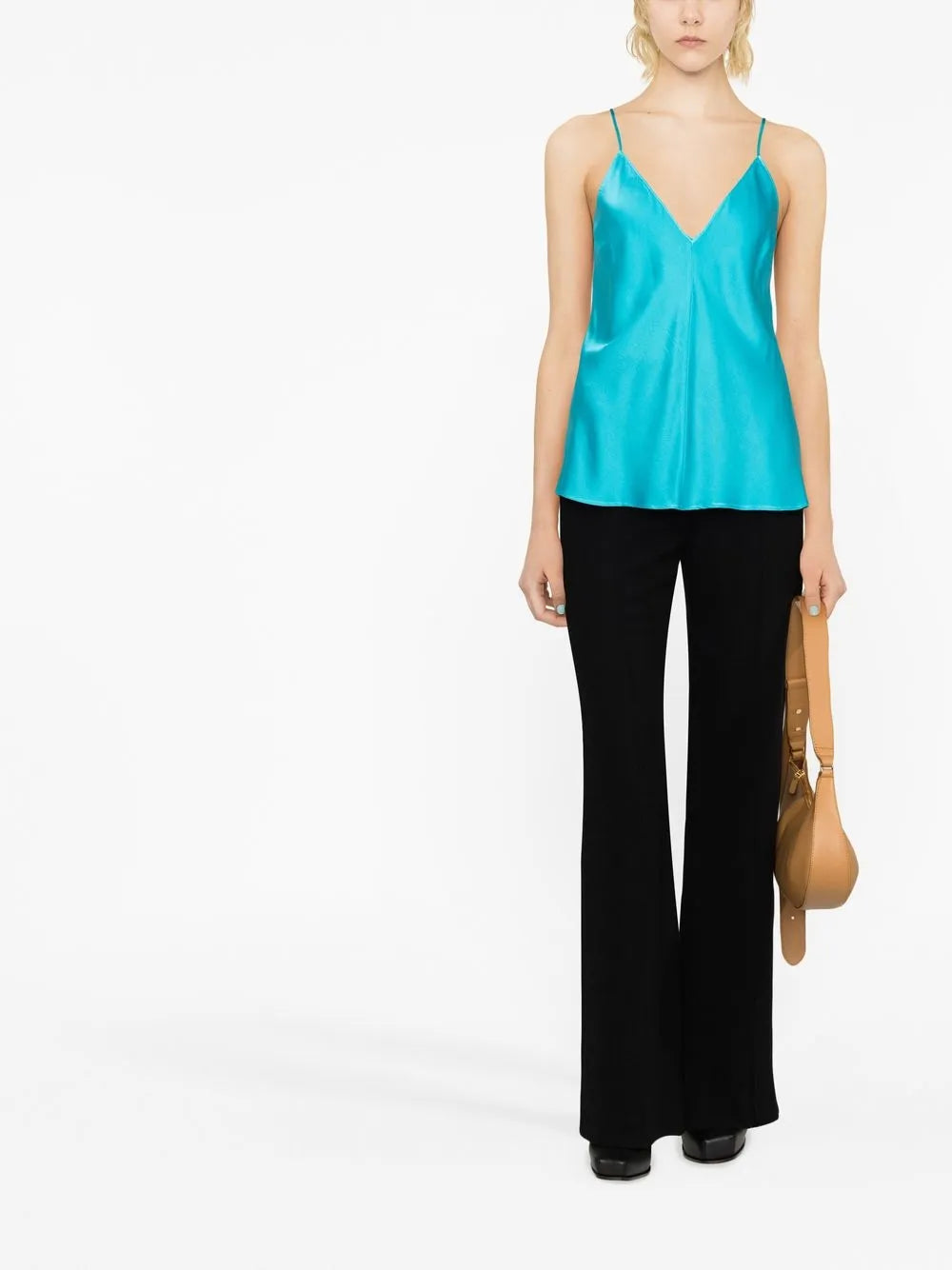 Satin V-Neck Tank Top