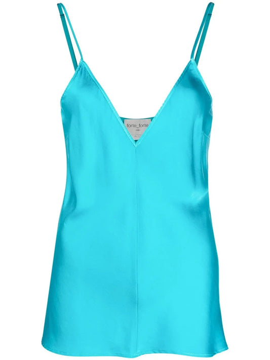Satin V-Neck Tank Top