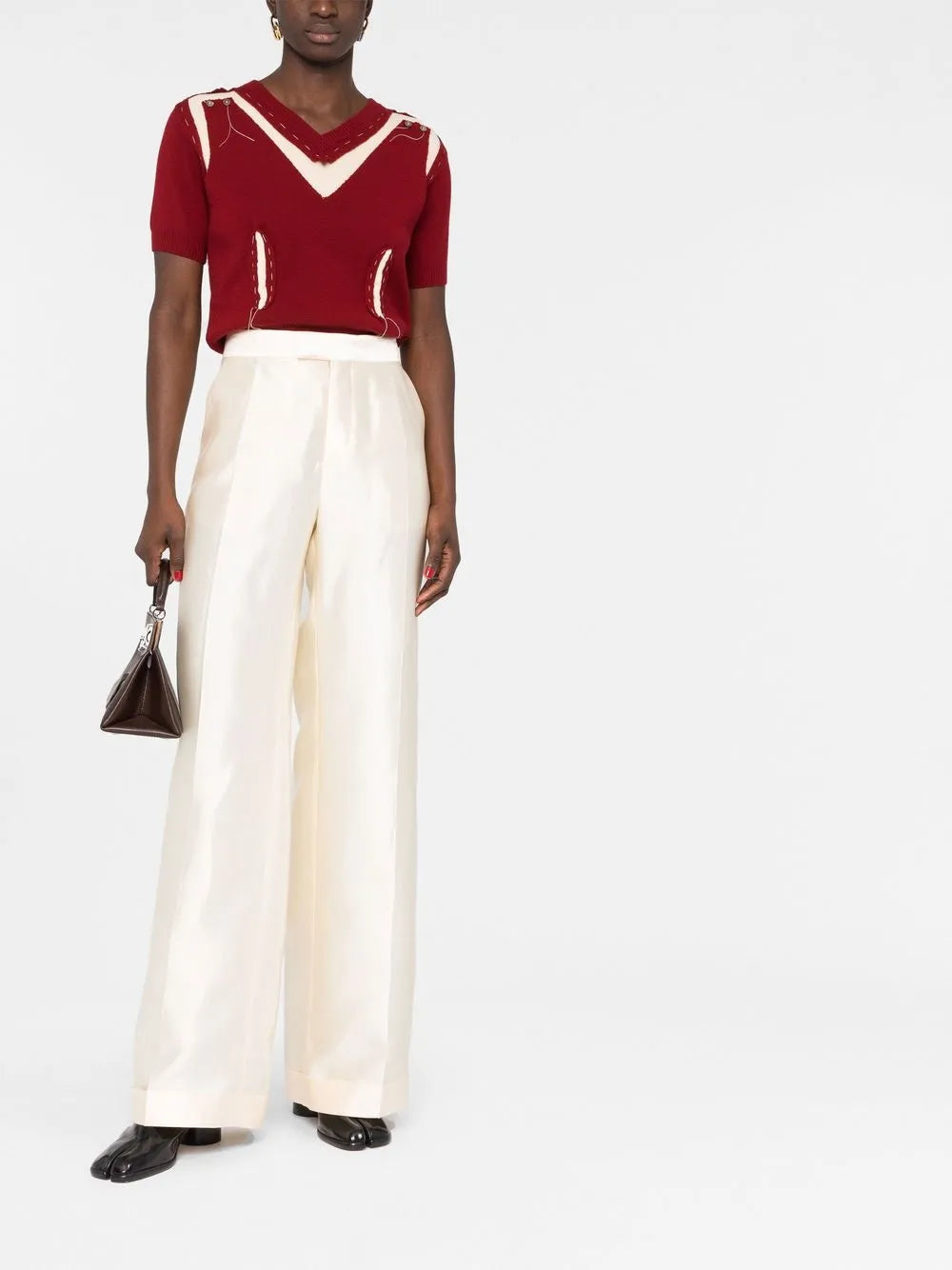 Straight-Leg Silk Trousers