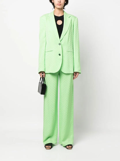 Monogram-Jacquard Single-Breasted Blazer