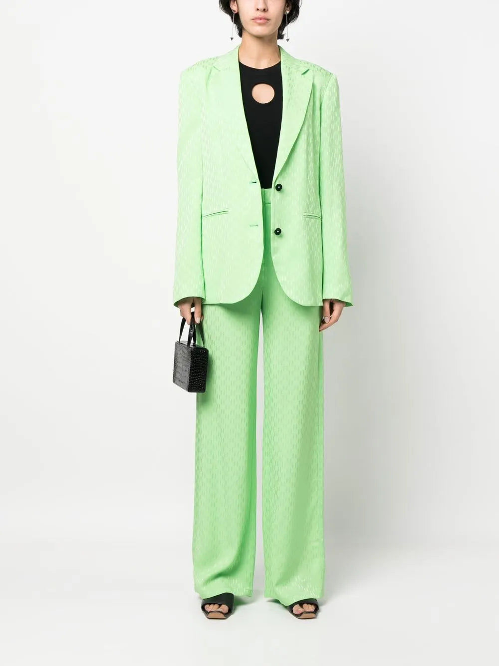 Monogram-Jacquard Wide-Leg Trousers