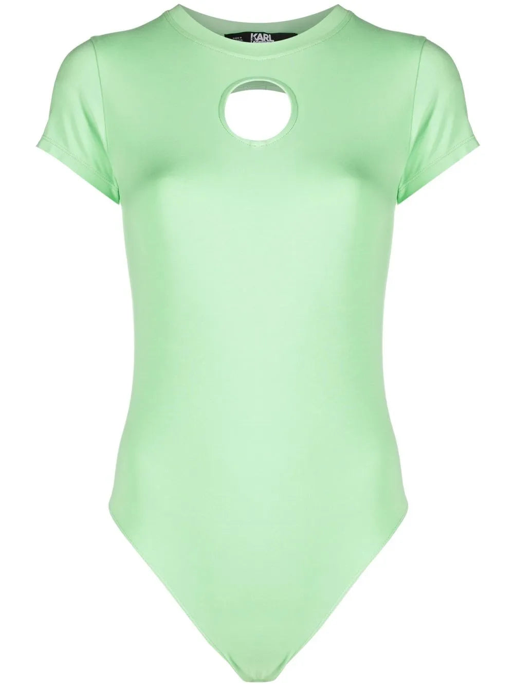 Cut-Out Short-Sleeve Cotton Bodysuit