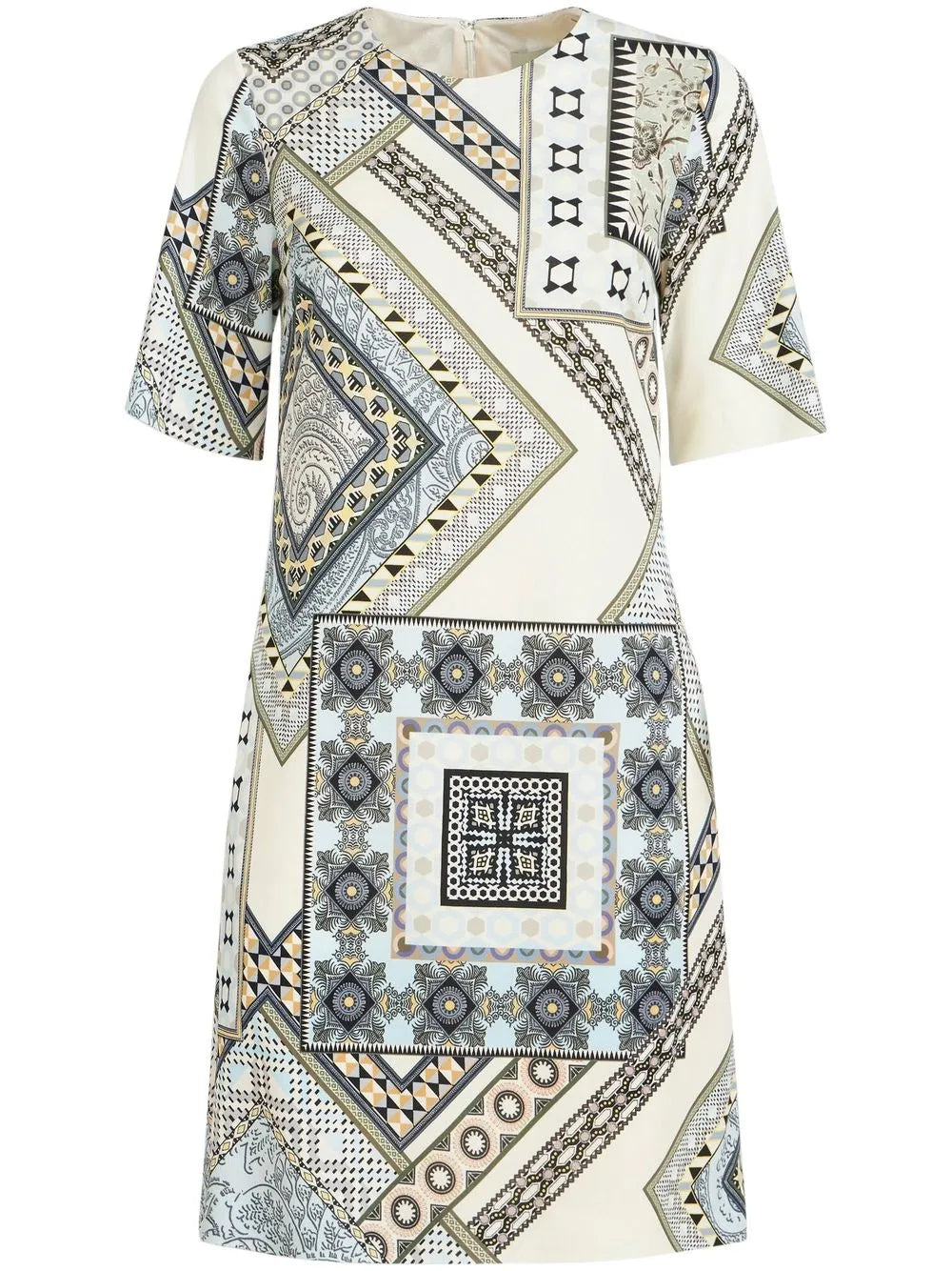 Patchwork-Print Shift Dress