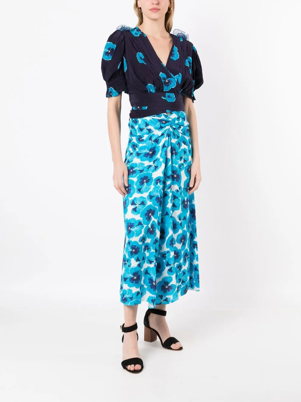 Lena Floral-Print Wrap Top