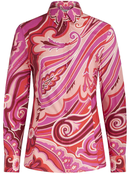 Paisley-Print Long-Sleeve Shirt
