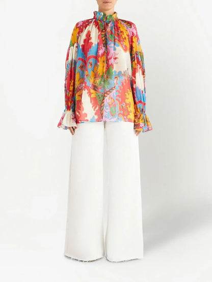 Abstract-Print Blouse