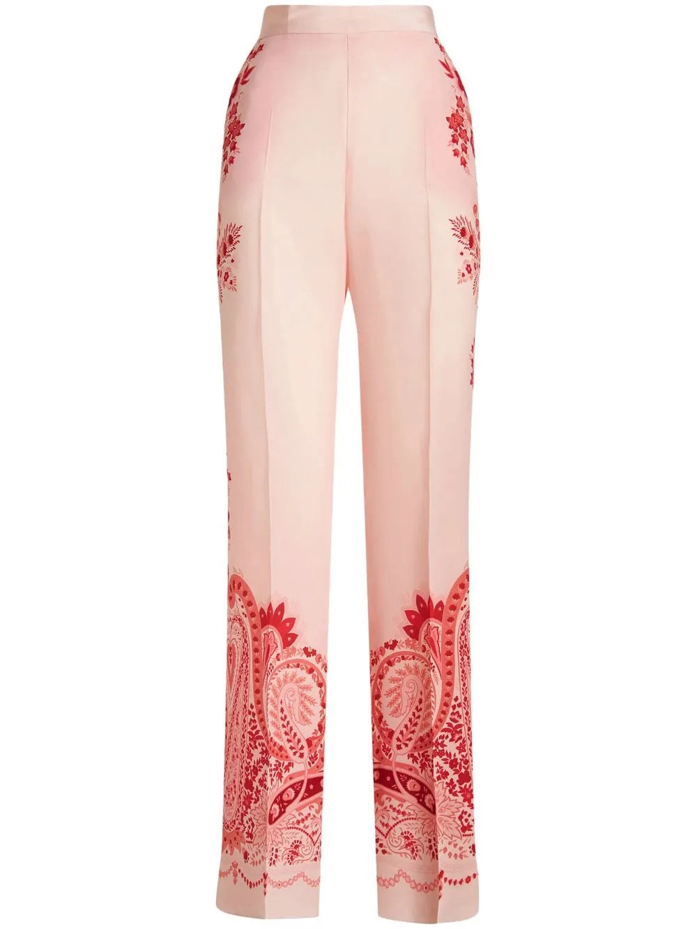 Paisley-Print Silk Trousers