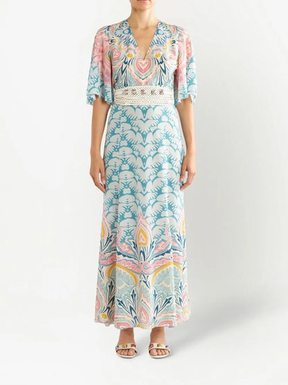 Paisley-Pattern Maxi Dress