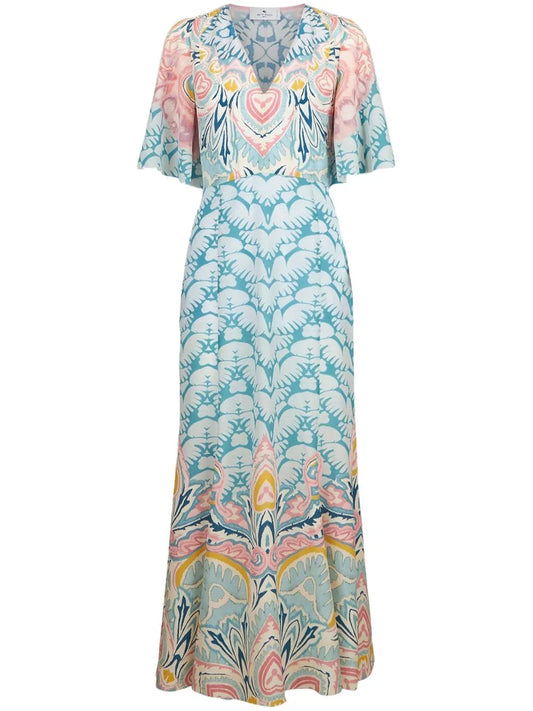 Paisley-Pattern Maxi Dress