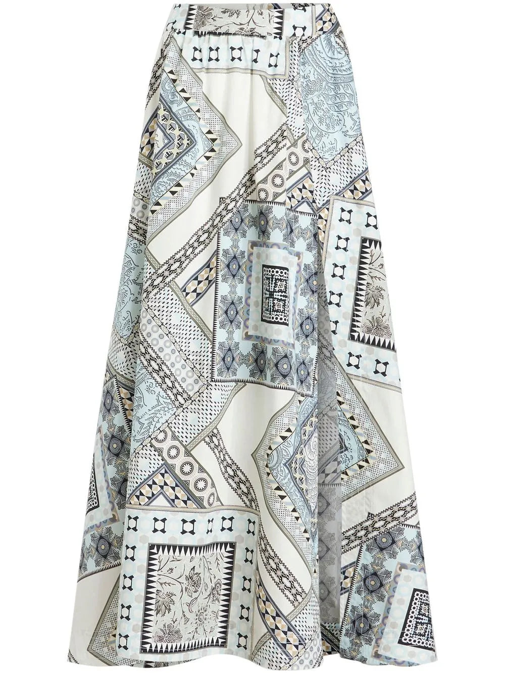Geometric Print Cotton Skirt