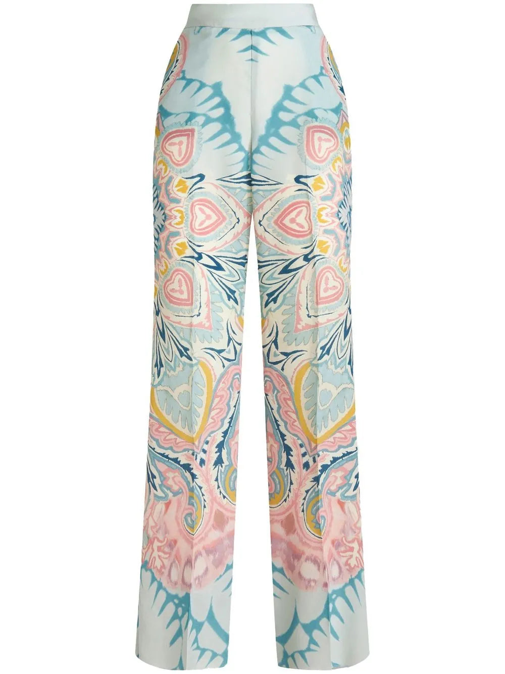 Paisley-Print Satin-Finish Trousers