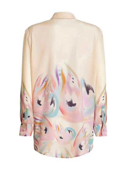 Painterly-Print Silk Shirt