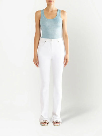 Embroidered Straight-Leg Jeans