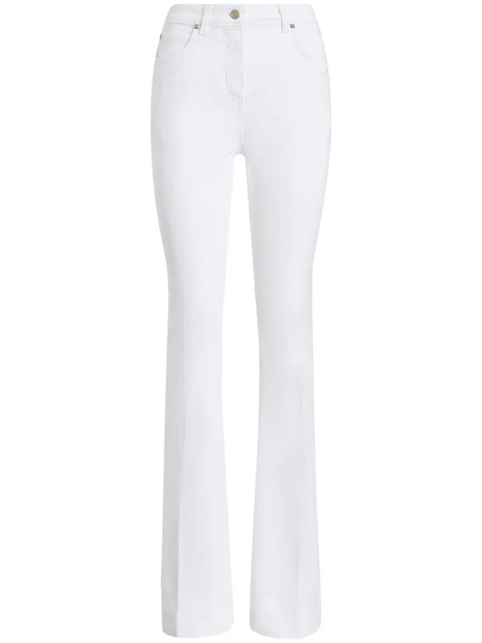 Embroidered Straight-Leg Jeans