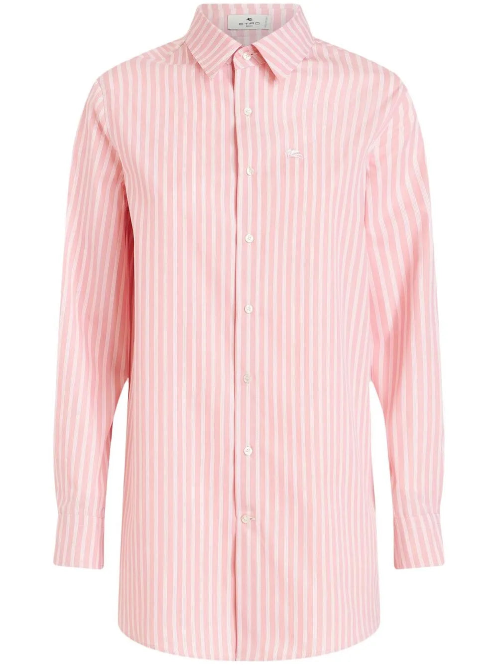 Embroidered-Logo Striped Shirt