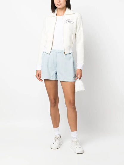 Embroidered-Logo Zip-Fastening Jacket