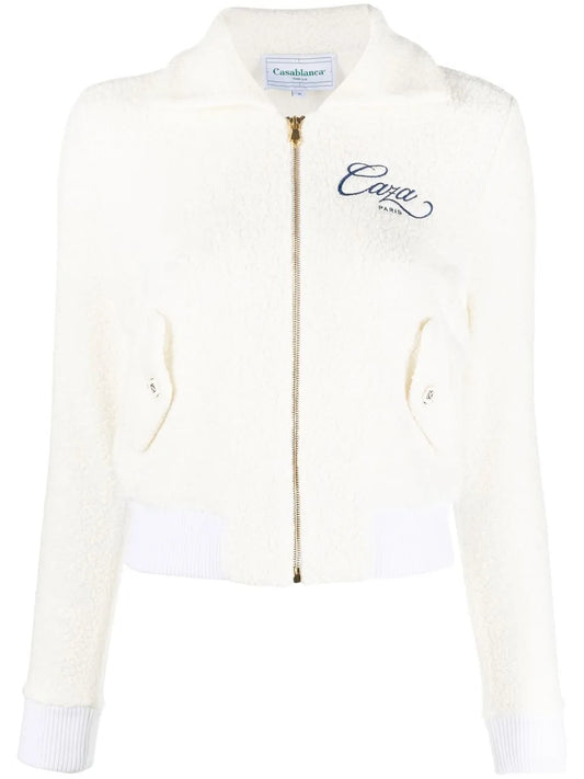 Embroidered-Logo Zip-Fastening Jacket