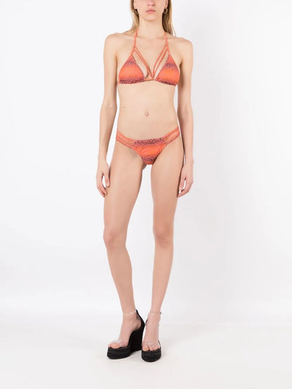 Snakeskin-Print Cut-Out Bikini