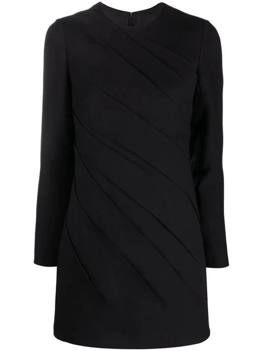 Long-Sleeve Gathered Minidress