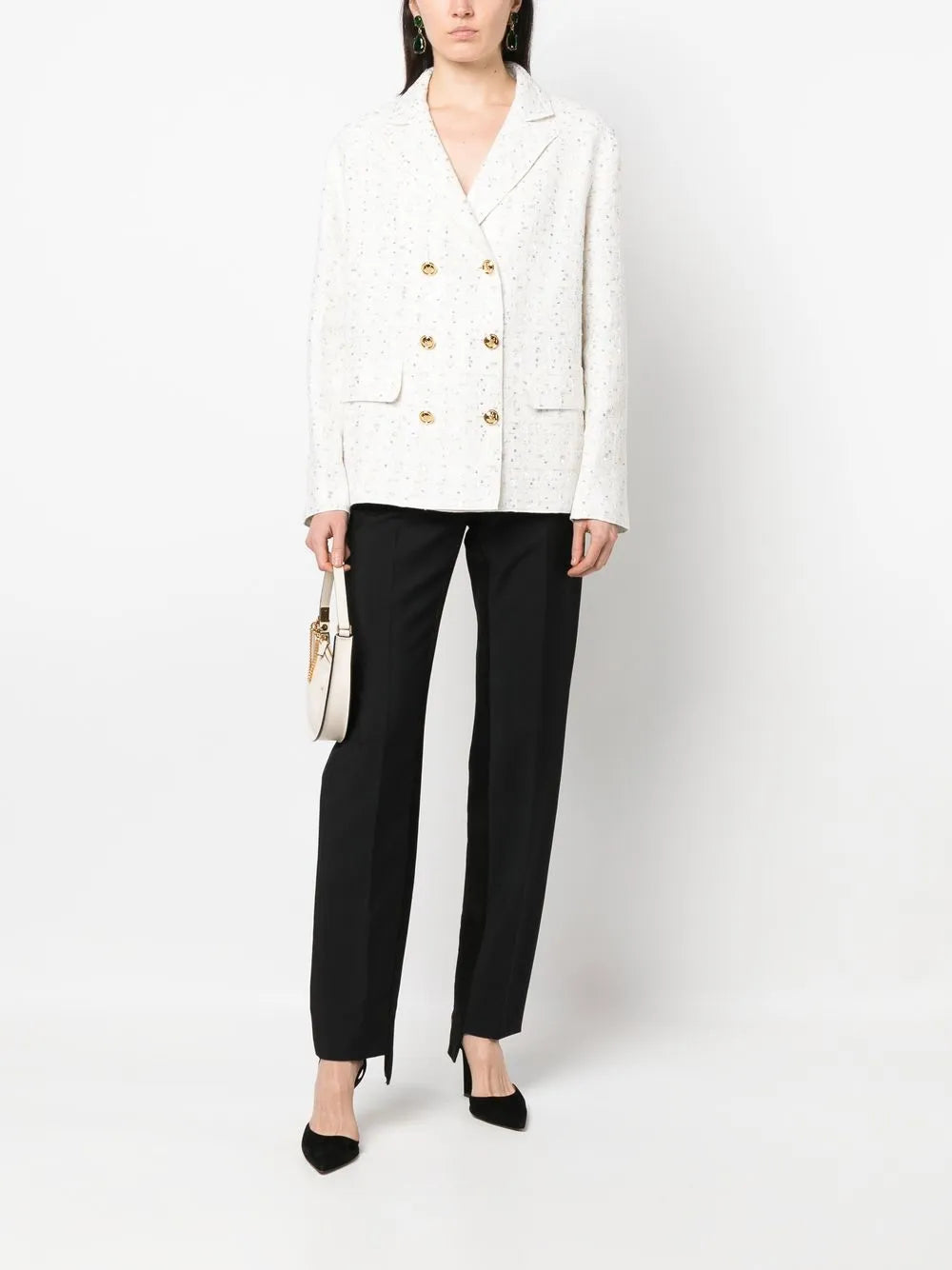 Sequin Double-Breasted Blazer