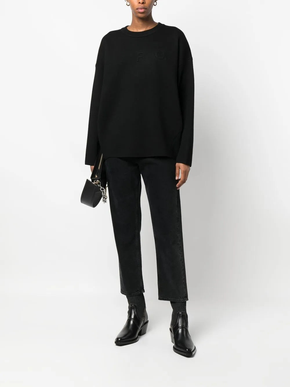 Intarsia Knit-Logo Jumper