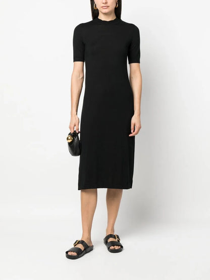 Side-Slit Cashmere Midi Dress