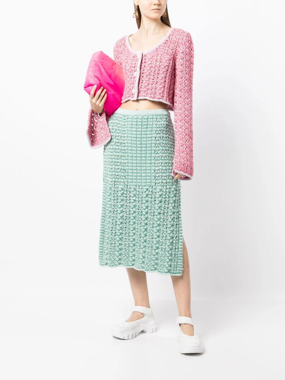Chunky-Knit Button-Down Cardigan