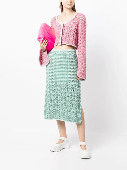 Chunky-Knit Button-Down Cardigan
