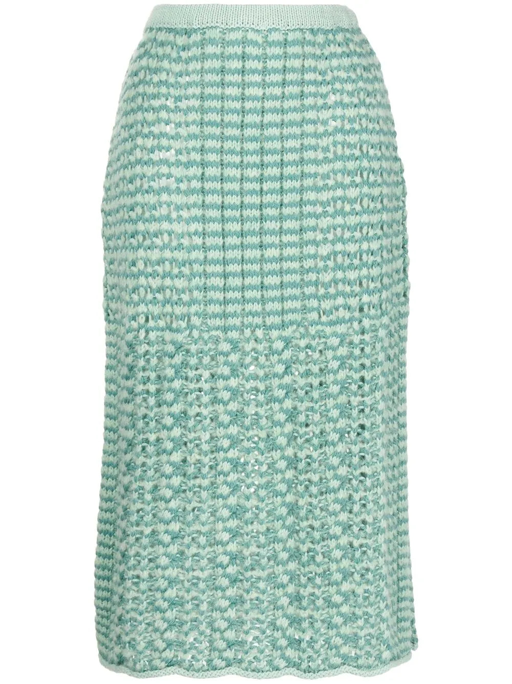 Melange-Effect Cable-Knit Skirt