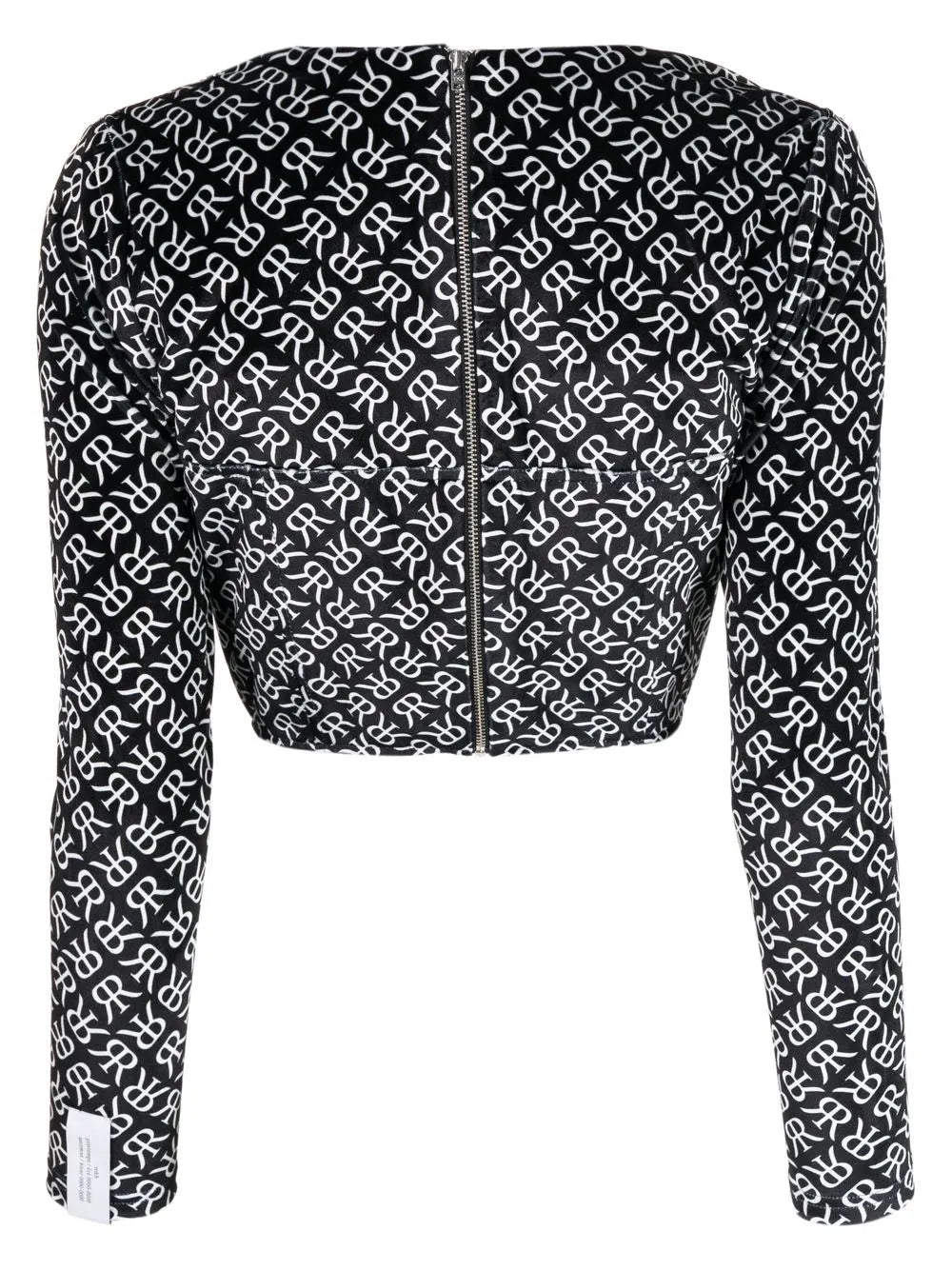 Monogram-Print Bustier Corset Top
