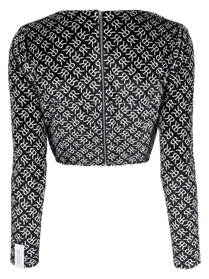 Monogram-Print Bustier Corset Top